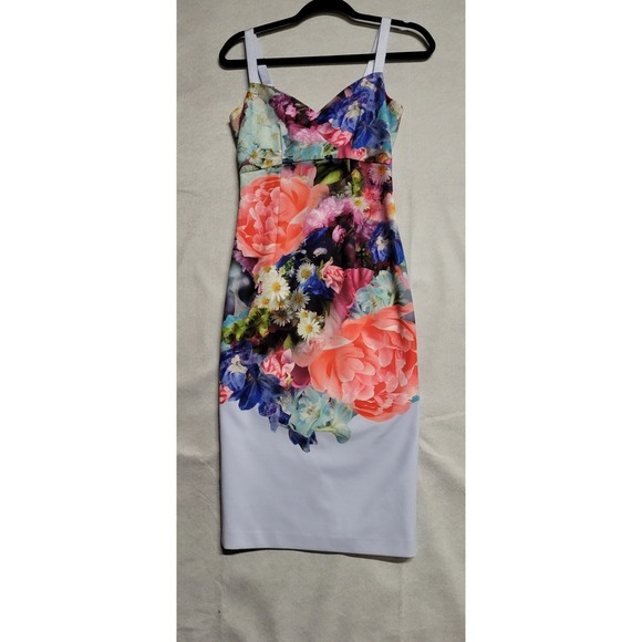 Ted Baker Dresses & Skirts - Blue Multicolored Floral Print Adjustable Straps Short Ted Baker Tank Dress Sz S
